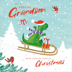 Woodmansterne Dinosaur Grandson Christmas Card image 0