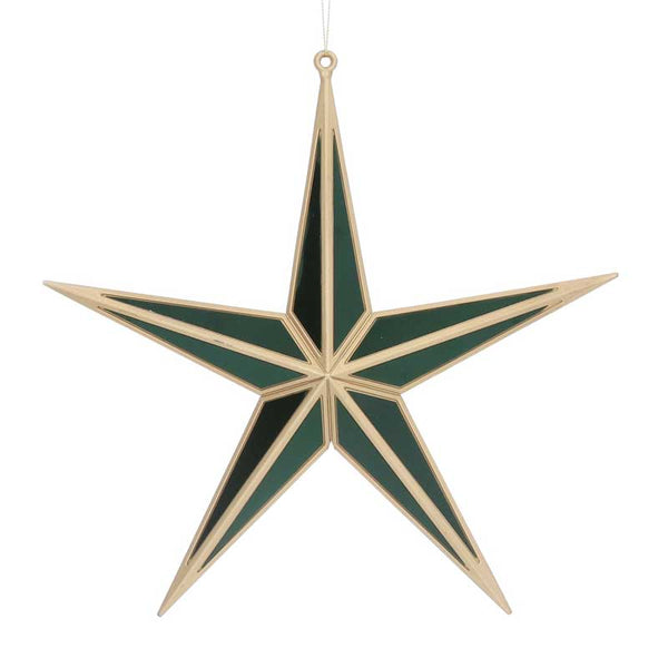 Gisela Graham Gold Acrylic &amp; Green Mirror 5-Point Star - Large image