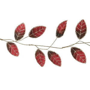 Everlands Oxblood Velvet Leaf Garland image 0