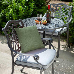Hartman Capri Metal Bistro Set in Antique Grey with Platinum Cushions image 0