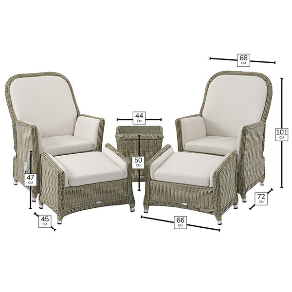 Bramblecrest Monte Carlo 2 Seat Recliner Set in Prairie Rattan image 7