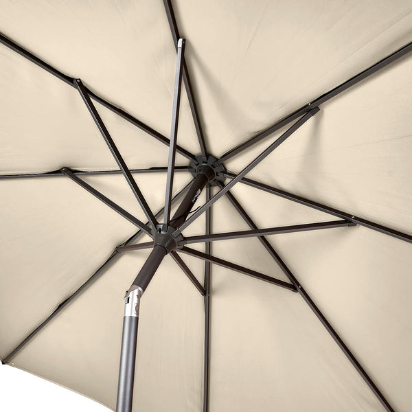 Platinum Riva 3m Round Crank & Tilt Parasol – Champagne (Ivory) image 7