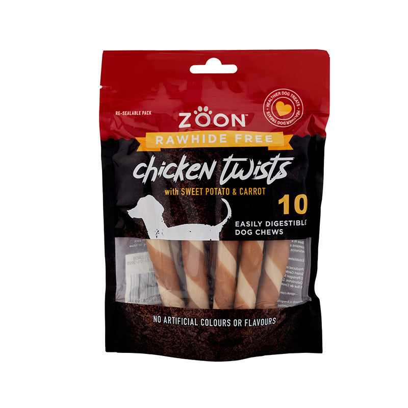 Zoon Rawhide Free 10, Chicken, Sweet Potato & Carrot Twists 170g image 0
