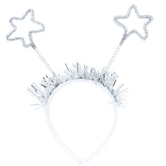 Gisela Graham Silver Tinsel Stars Headband image 0