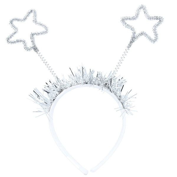 Gisela Graham Silver Tinsel Stars Headband image 0