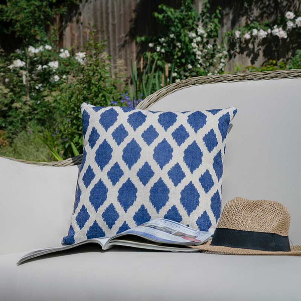 Bramblecrest Square Scatter Cushion, 45 x 45cm - Blue Trellis image 2