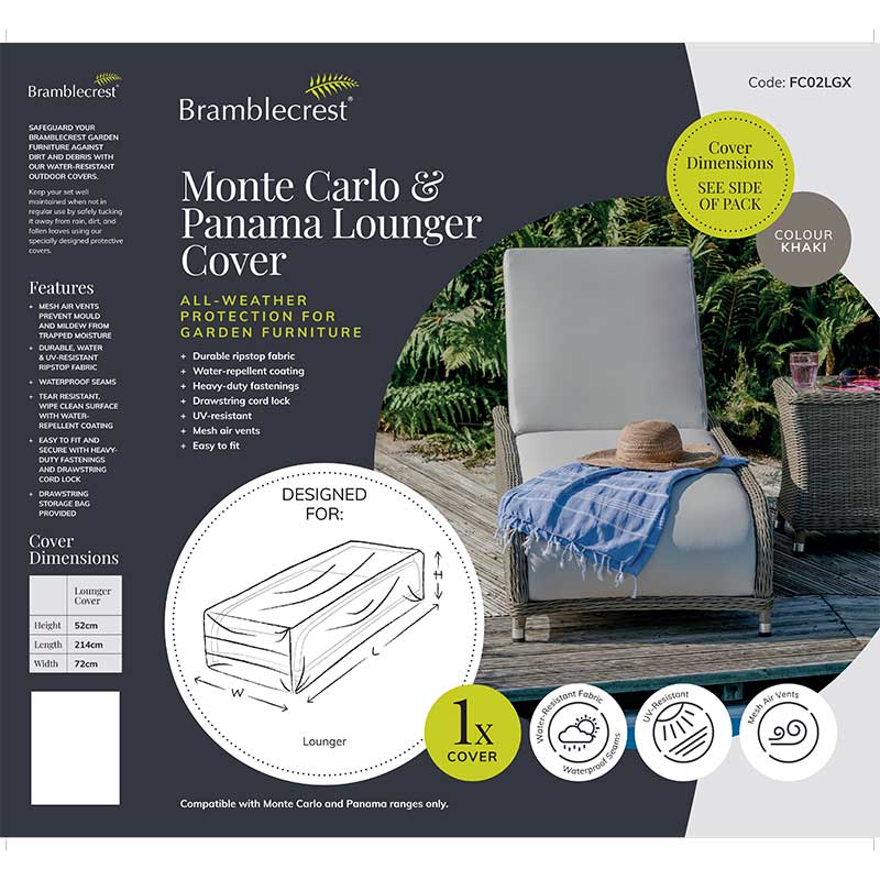 Bramblecrest Cover for Rattan Monte Carlo or Panama Sun Lounger image 0