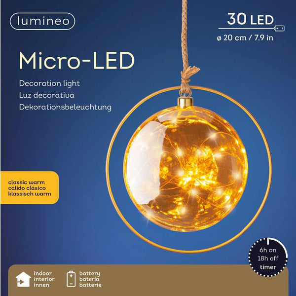 Lumineo Micro LED Hanging Ball with Hoop image 2