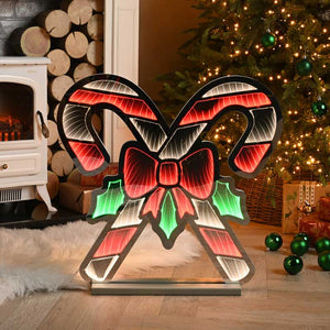 Festive Crossed Candy Canes Infinity Light image 0