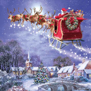 Ling Design Large Deluxe Cards - The Jolly Santa's (Pack of 12) image 1