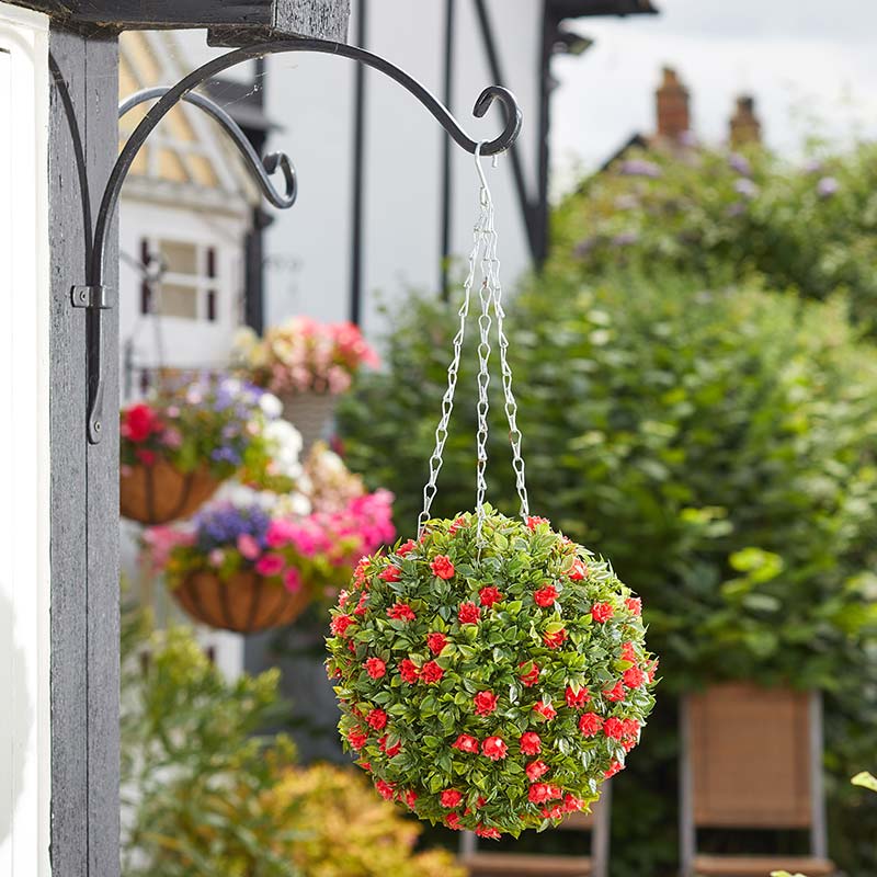 Smart Garden 30cm Artificial Topiary Red Rose Ball image 0