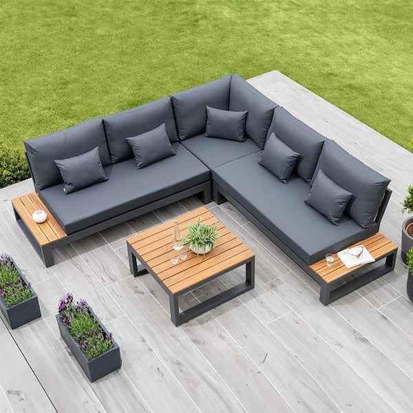 LIFE Soho Corner Sofa Set in Lava with All Weather Carbon Cushions image 0