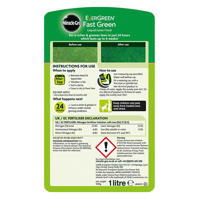 Miracle-Gro Evergreen Fast Green Liquid Lawn Food (1-Litre) image 0
