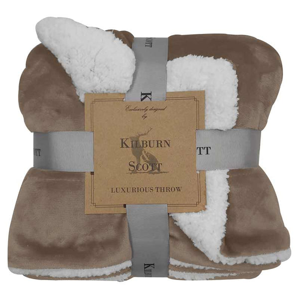 Kilburn & Scott Sterling Sherpa Throw in Neutral image 1