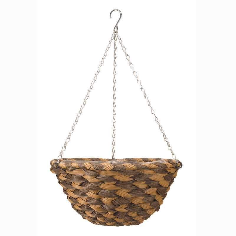Smart Garden Earth Braid Faux Rattan Hanging Basket (14-inch) image 0