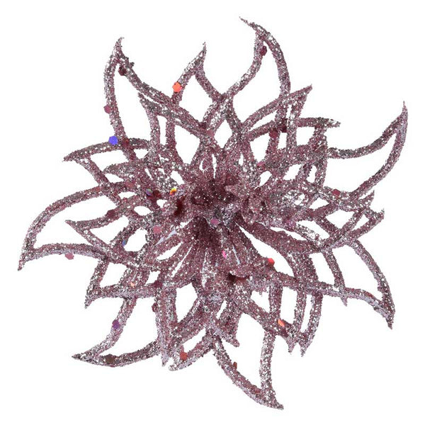 Everlands Pink Glitter Flower Clip image 0