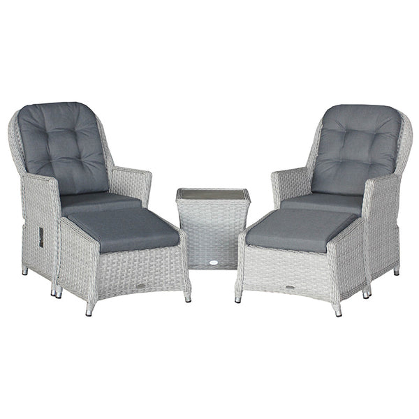 Bramblecrest Wentworth 2 Seat Recliner Set in Pewter Rattan image 4