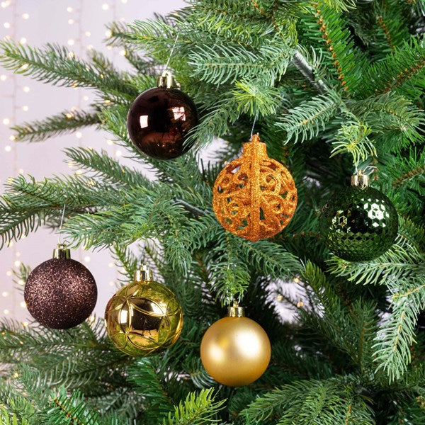 Decoris Shatterproof Baubles in Woodland Colours (Pack of 37) image 2