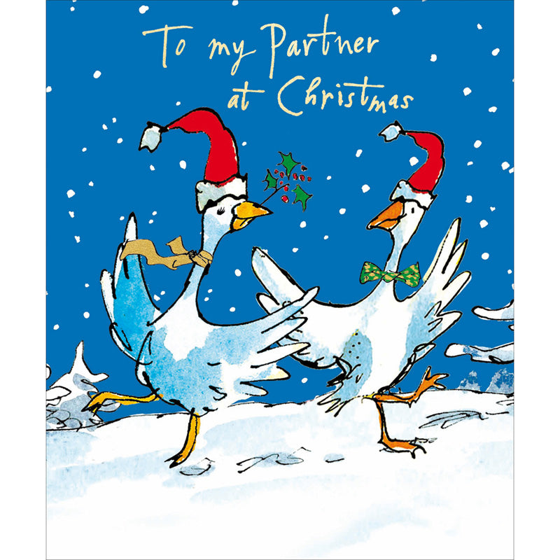 Woodmansterne Dancing Turkey Partner Christmas Card image 0