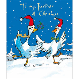 Woodmansterne Dancing Turkey Partner Christmas Card image 0