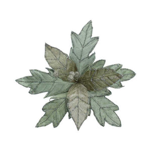Gisela Graham Pale Green Poinsettia Pick image 0
