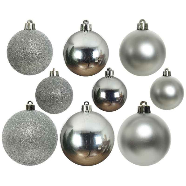 Decoris Shatterproof Baubles in Silver (Pack of 30) image 2