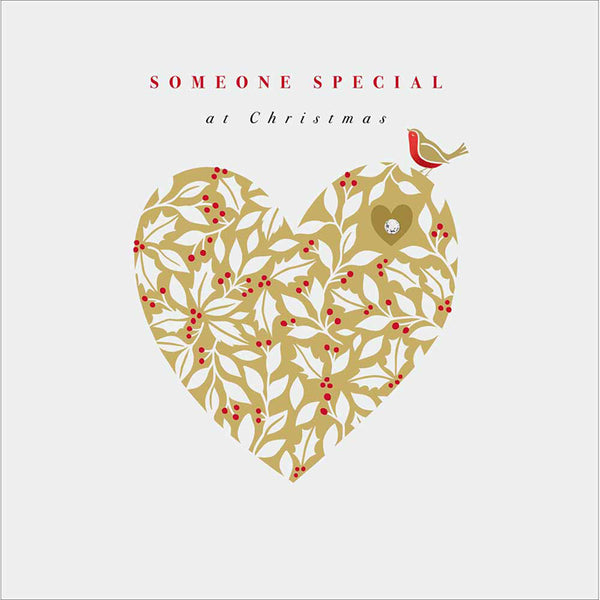 Woodmansterne Heart Of Holly Christmas Card image 0