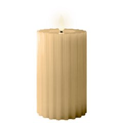 Lumineo Grey Wax LED Carved Candle image 0