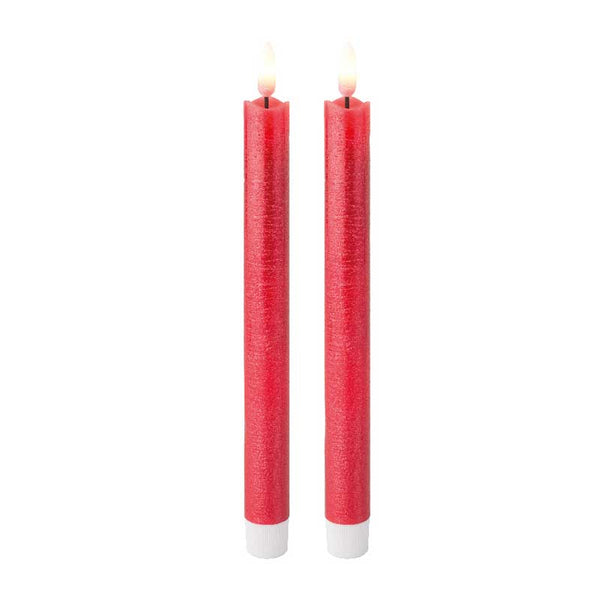 Lumineo Red Wax LED Dinner Candles (Pack of 2) image 0