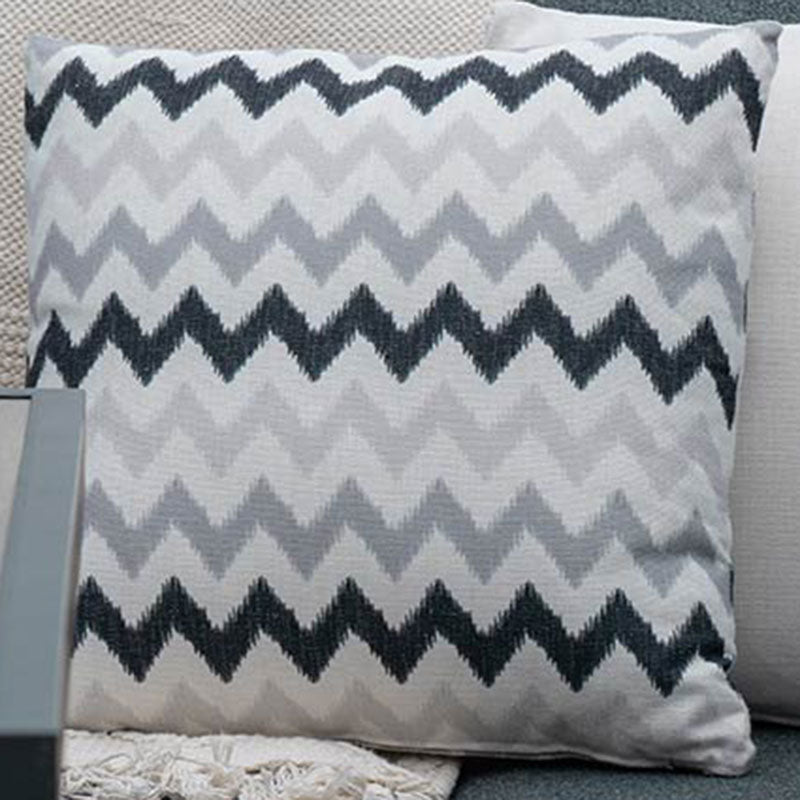 Bramblecrest Square Scatter Cushion, 45 x 45cm - Grey Zig-Zag image 0