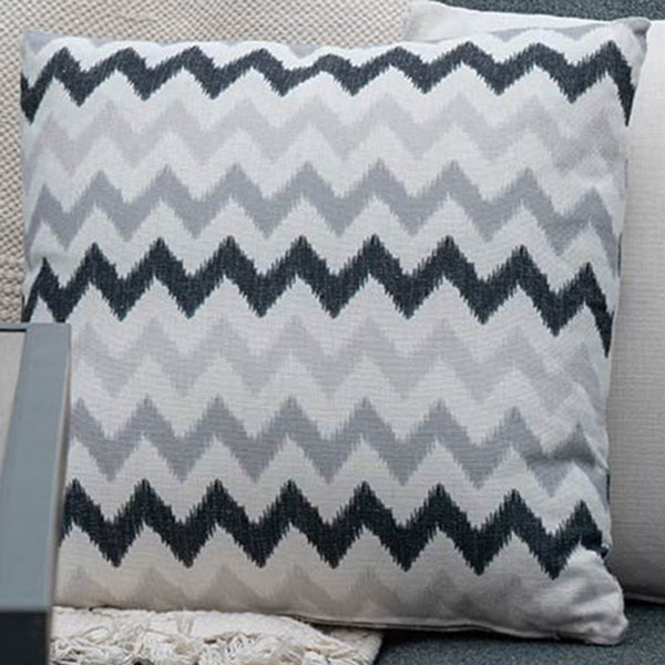Bramblecrest Square Scatter Cushion, 45 x 45cm - Grey Zig-Zag image 0