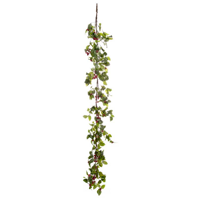 Festive Green Holly Leaf Garland image 0