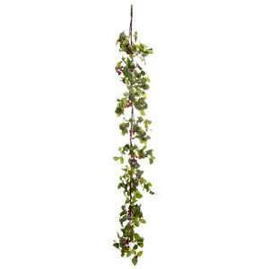Festive Green Holly Leaf Garland image 1