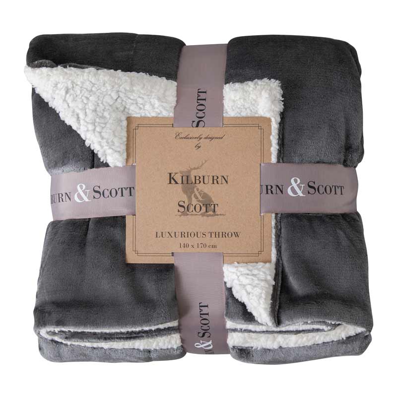 Kilburn & Scott Sterling Sherpa Throw in Grey image 0