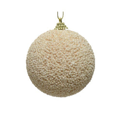Decoris Foam Bauble with Glitter Beads in Pearl image 0