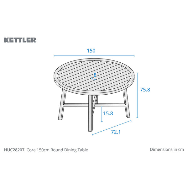 Kettler Cora 6 Seat Wooden Dining Set with Round Table image 10