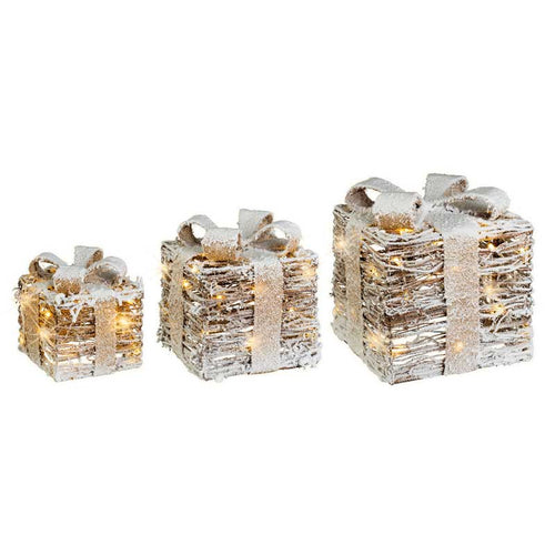 Lumineo LED Battery-Operated Rattan Giftboxes (Set of 3) image 1