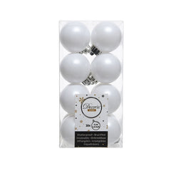 Decoris Shatterproof Baubles in Winter White (Pack of 16) image 0