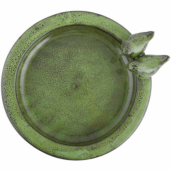 Fallen Fruits Ceramic Bird Bath on Pedestal Green image 2