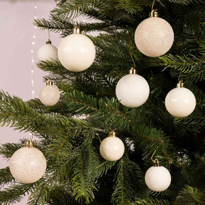 Decoris Shatterproof Baubles in Wool White (Pack of 30) image 1