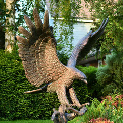 Home & Garden UK Golden Eagle Landing Garden Statue image 0