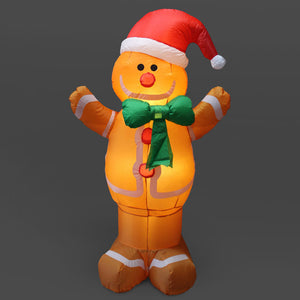 SnowTime Inflatable Gingerbread Man with LEDs image 0