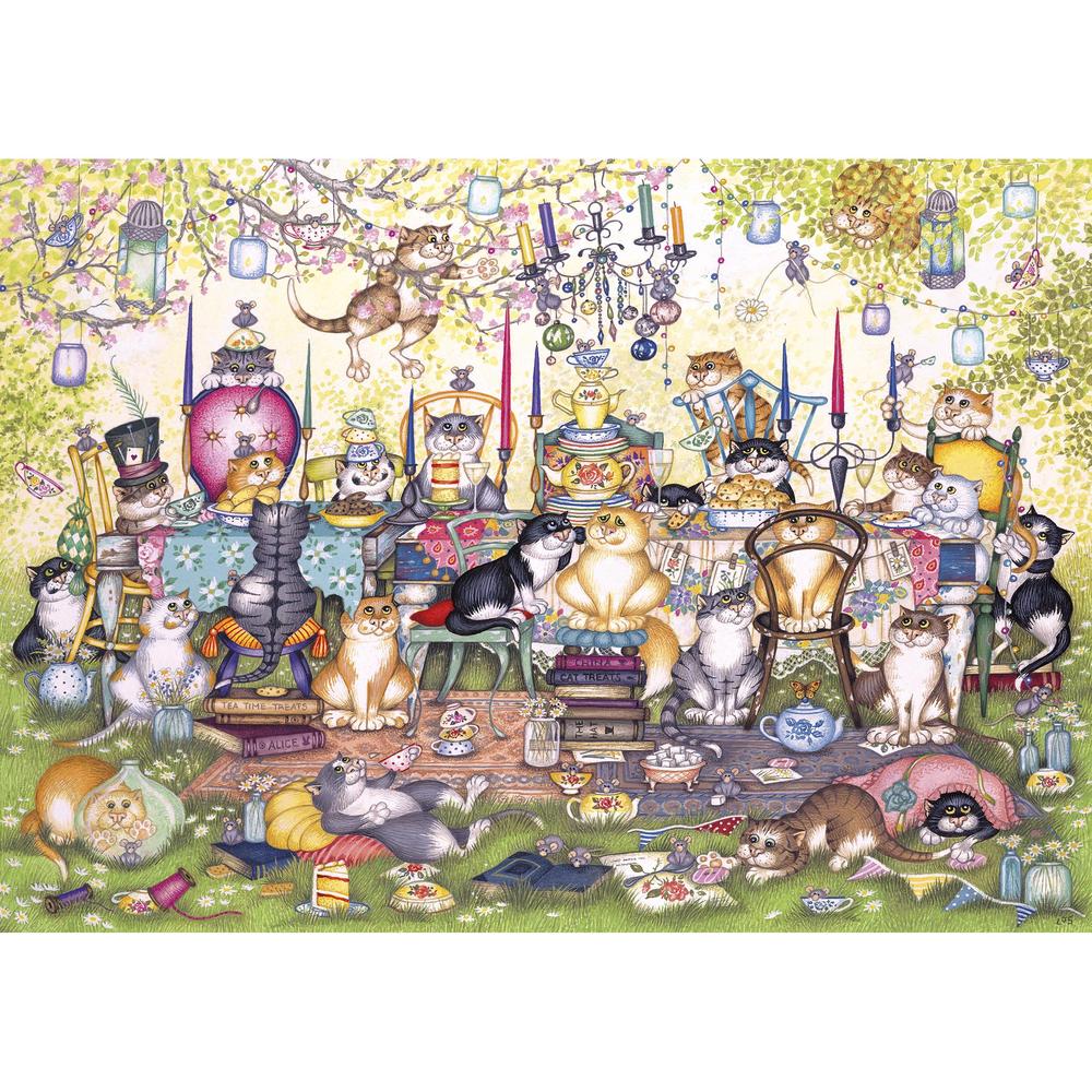 Gibsons Mad Catter's Tea Party 250 XL Piece Jigsaw Puzzle image 0