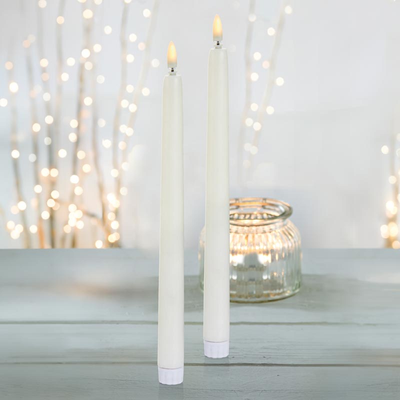 Premier Battery-Operated LED Taper Candles (Pack of 2) image 0