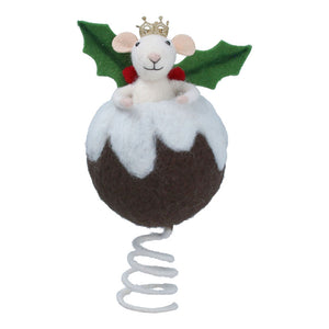 Gisela Graham Wool Christmas Pudding Tree Topper image 0
