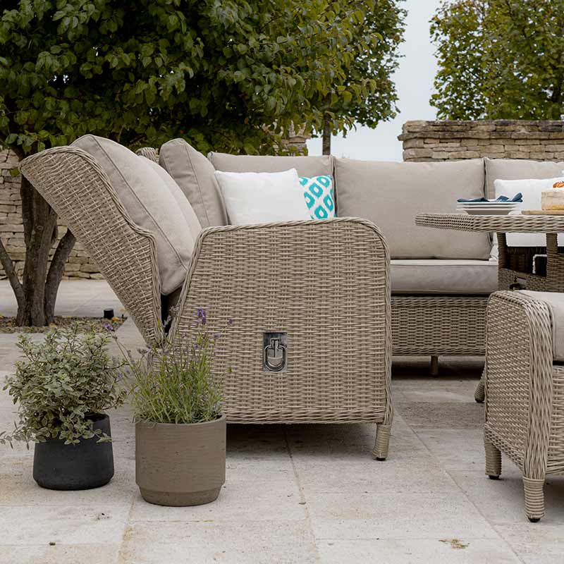 Bramblecrest Chedworth Square Reclining Fire Pit Set in Sandstone image 0