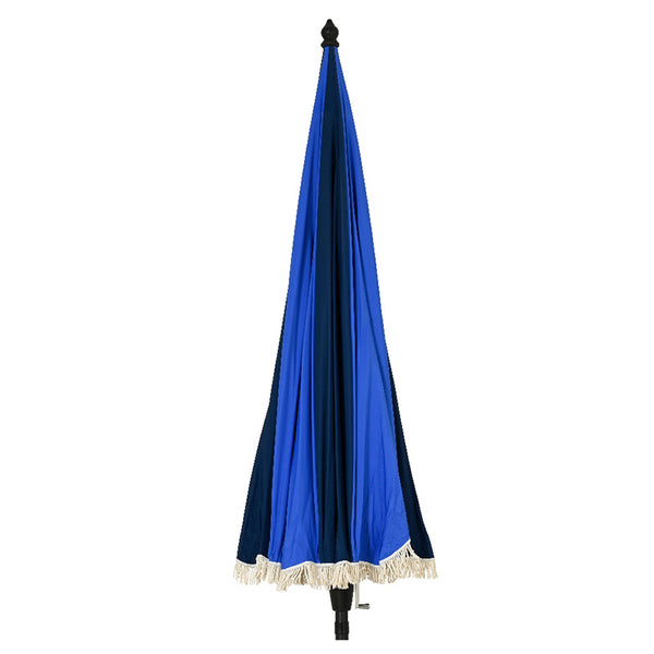 Round 2.5m Fringed Crank &amp; Tilt Garden Umbrella Parasol - Blue image 4