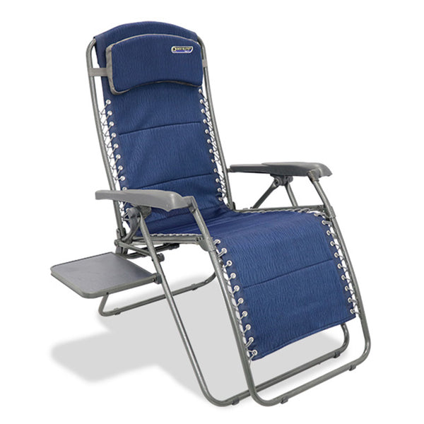 Quest Elite Ragley Pro Relax Garden Chair in Blue with Side Table &amp; Headrest image 0