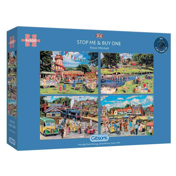 Gibsons Stop Me & Buy One 4 x 500 Piece Jigsaw Puzzles image 1