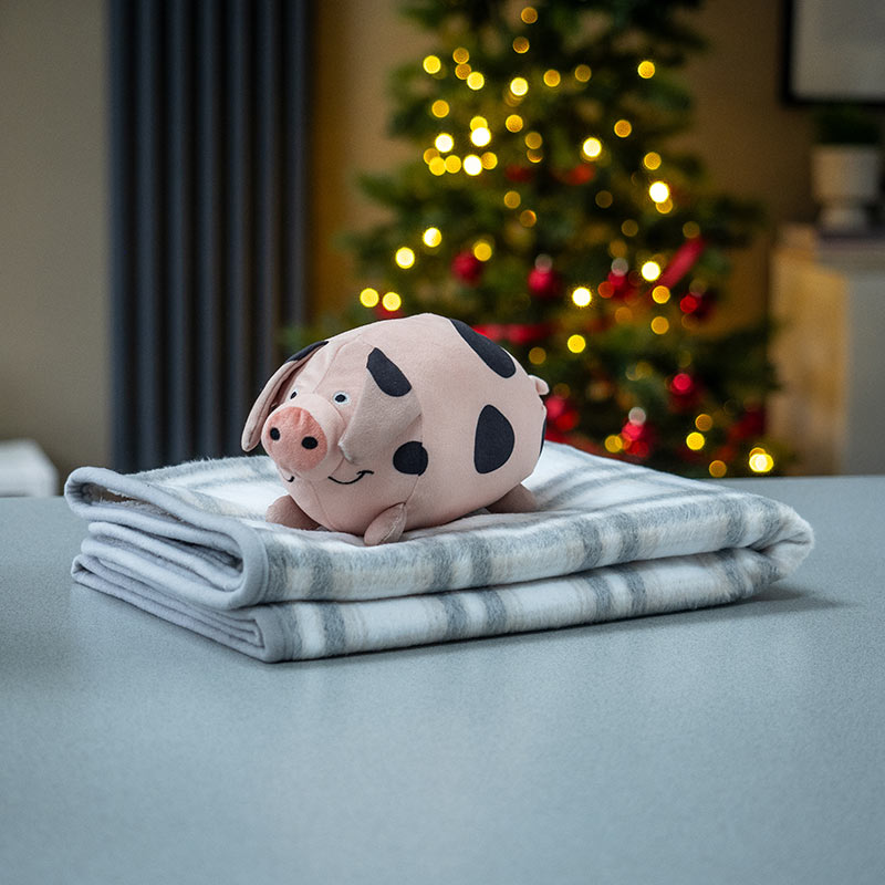 Zoon 'Pig in Blanket' Toy with Grey Comforter image 0